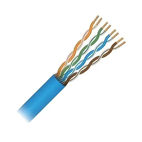 Paige 9P2445E5B1 CAT5E 24AWG 4-Pair Solid BC Plenum Rated Cable, CMP, 1000' Box, Blue