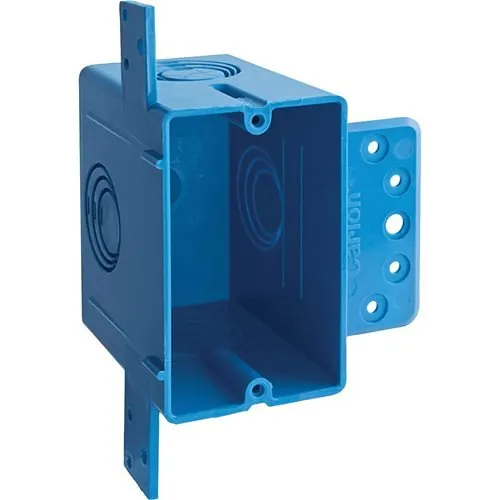 ABB A122 Carlon Single Gang Outlet Box, 4-Knockout, 1/2"x3/4"x1", Blue