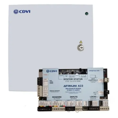 CDVI A22 Atrium Hybrid 2-Door Controller, Lockable Metal Case