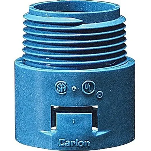 ABB A243F Polycarbonate One-Piece Threaded Adapter, 1", Blue