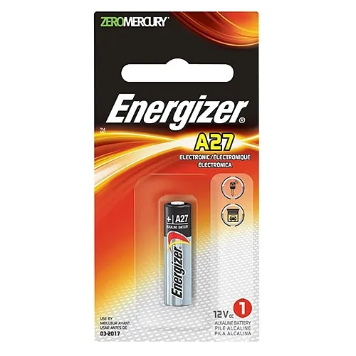 Energizer A27-BPZ 18mAh 12V Alkaline Button Top Battery, Pack