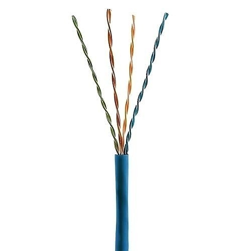 PureNet U6500-004-RBL2 CAT6 Riser Cable, 23/4 Solid BC, Unshielded, UTP, CMR, 500MHZ, 1000' (304.8m) Box, Blue