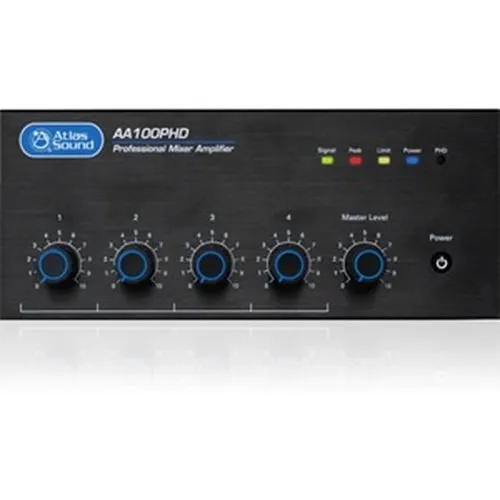 AtlasIED AA100PHD 4-Input, 100W Mixer Amplifier with Automatic System Test (PHD)