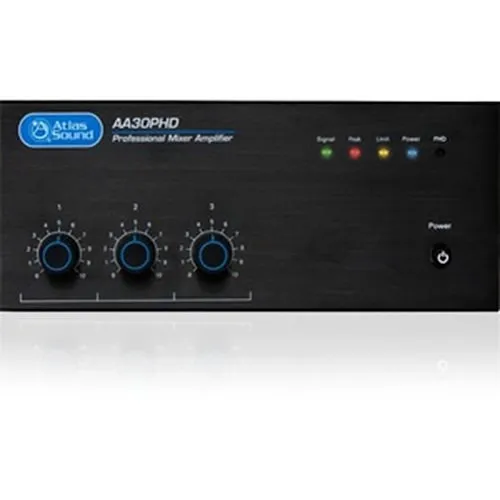 AtlasIED AA30PHD 3-Input, 30W Mixer Amplifier with Automatic System Test (PHD)