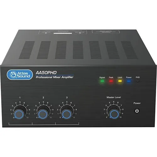 AtlasIED AA50PHD 4-Input, 50W Mixer Amplifier with Automatic System Test (PHD)