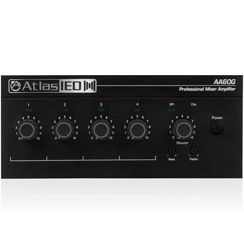 AtlasIED AA60G 4-Input, 60W Mixer Amplifier with Global Power Supply