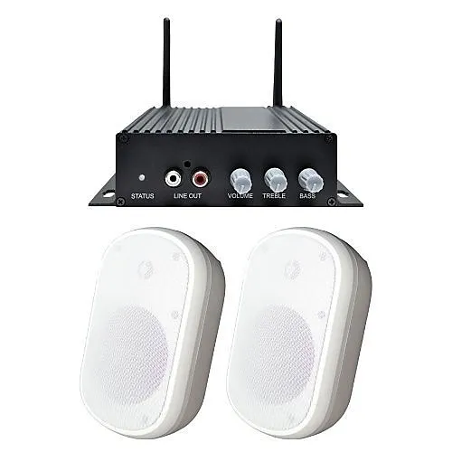 Speco AACEK1W AA1 Amplifier and SPCE5OW Bundle, White