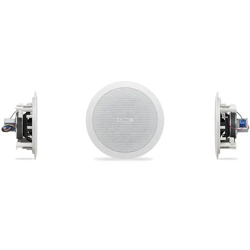 QSC AC-C4T-nb AcousticCoverage Series 4.5" Full-Range Ceiling Mount Loudspeaker with No Back Can, 140 Degree Conical