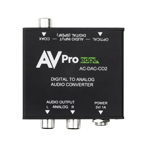AV Pro Edge AC-DAC-CO2 Digital to Analog Audio Converter, 24-Bit Conversion