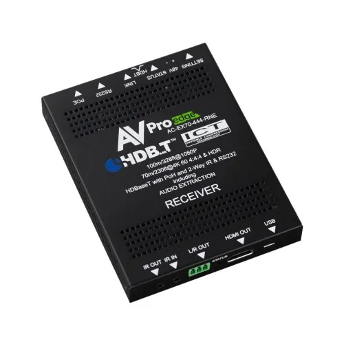 AV Pro Edge AC-EX70-444-RNE-P HDBaseT Receiver with Power Supply, 18Gbps, 230' Transmit Distance