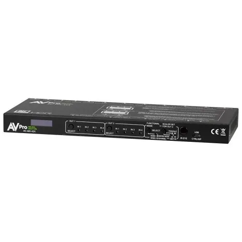 AV Pro Edge AC-MX-42X 40Gbps 8K 4x2 HDMI Matrix Switcher, HDMI 2.1