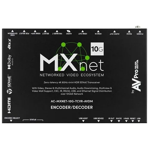 AV Pro Edge AC-MXNET-10G-TCVR-AVDM MXNet 10G Transceiver AVDM with Downmixing Audio