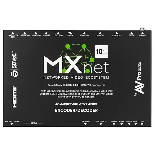 AV Pro Edge AC-MXNET-10G-TCVR-USBX MXnet 10G SDVoE Transceiver with Icron Technologies, the ExtremeUSB