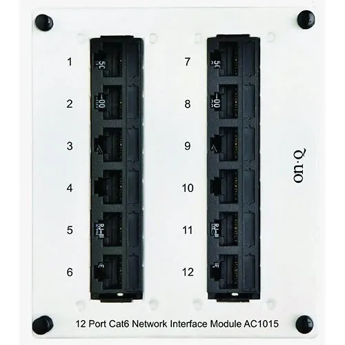 On-Q AC1015 12-Port CAT6 Network Interface Module