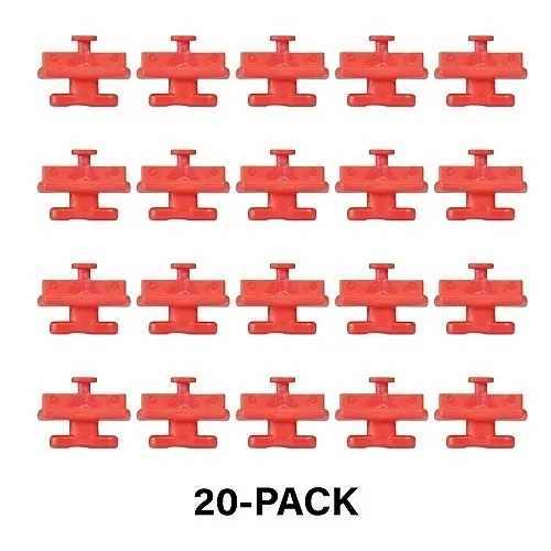 On-Q AC1051KH20 Forward Keyhole Post Clips, 20-Pack, Red