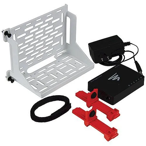 On-Q AC1060L5 Shelf Mounting Bracket with Luxul 5-Port Switch