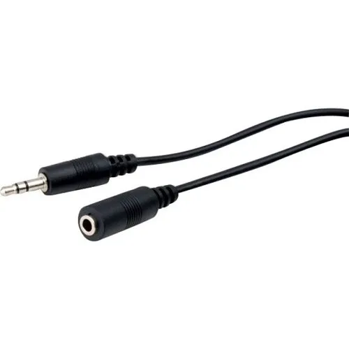 Vanco AC132 Stereo Plug to 3.5mm Stereo Jack, Shielded Patch Cable, Nickel Plated, 6', Black