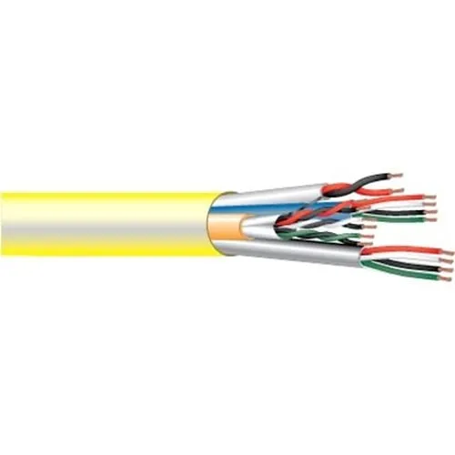West Penn AC251822B3PYE05 22/2 18/4 22/4 22/3 Shielded Flexible Plenum Access Control Cable, 500' (152.8m) Reel, Yellow