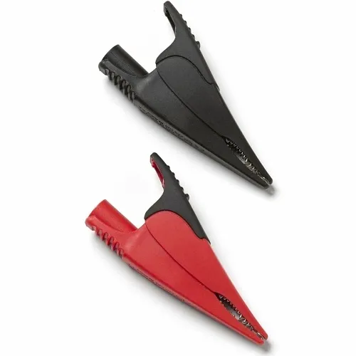 Fluke AC285 SureGrip Large Alligator Clips, Nickel-Plated Steel Jaws, Red and Black