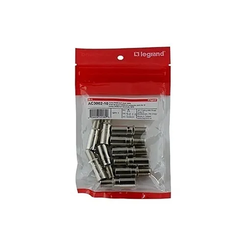 Pass & Seymour AC3002-10 Coaxial Cable Connector, 10-Pack