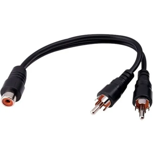 Vanco AC3EX 2-RCA Male Plugs to RCA Female Jack "Y" Adapter, Black