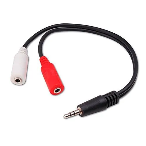 Vanco 3.5 Mm Stereo Plug to 2-3.5 Mm Stereo Jacks "y" Adapter