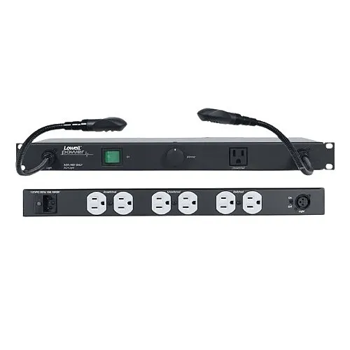 Lowell ACR-1507-GNLT AC Power Panel with Gooseneck Lights, 7-Outlets (15A)
