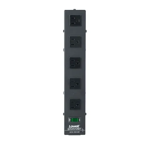 Lowell ACS-1505-SW 12" Power Strip, 5-Outlet, 15W
