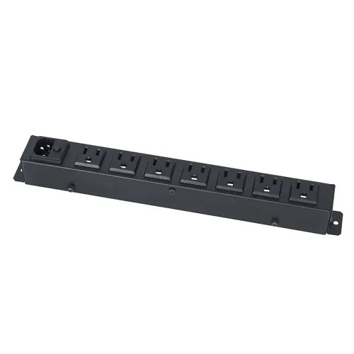Lowell ACS-1507 12" Power Strip, 7 (15A) Outlets, 6' Cord