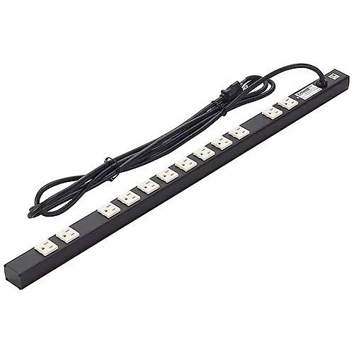 Lowell ACS-1512 32" 15A AC Power Strip with (12) NEMA 5-15R Receptacles and Basic Surge Protection
