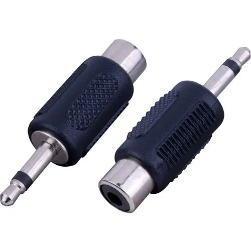 Vanco AD504 Mono Plug, RCA Female Jack Adapter, 3.5mm, Nickel