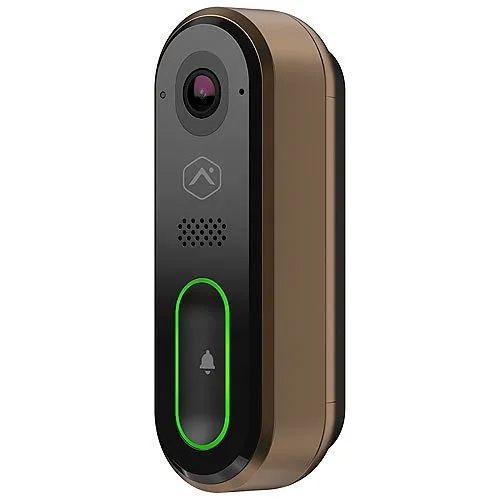 Alarm.com ADC-VDB770-BZ Design Studio Series Touchless Video Doorbell Camera with Expansive 150° Vertical FOV, Two-Way Audio, Full HD, HDR and IR Night Vision, Bronze