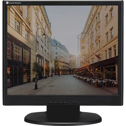 American Dynamics ADLCD17MPB 17" LCD Monitor with 1280x1024, HDMI, VGA, 2xBNC IN with Loop, Hard Glass Protection