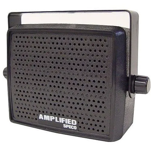Speco AES4 10W Amplified Deluxe Professional Communications Speaker, Ohms, 12VDC Input, Black