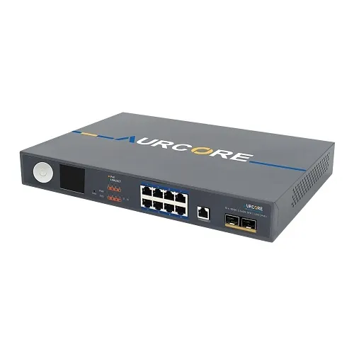 AurCore AES2010P AES2000 Series 8x1GE Base-T, 2x1GE SFP, L2+ Managed PoE+ LCD Switch, 140W PoE Budget, 20Gbps