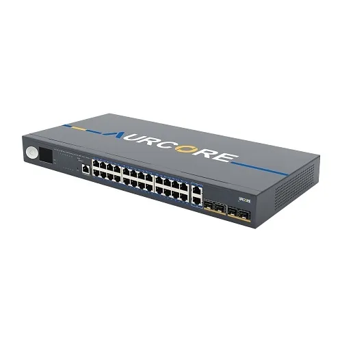 AurCore AES2012P AES2000 Series 24x1GE Base-T, 2x1GE Base-T/SFP Combo, 2x1GE SFP, L2+ Managed PoE++ LCD Switch, 480W PoE Budget, 56Gbps