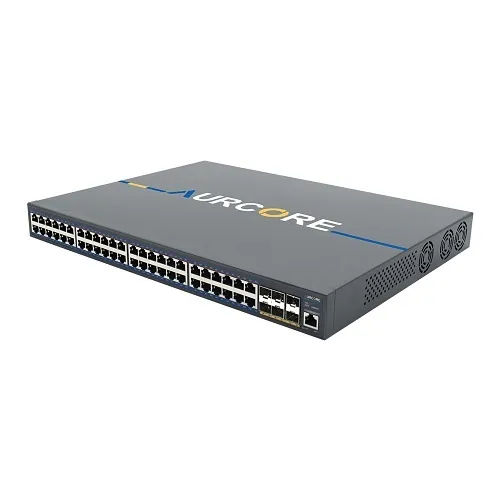 AurCore AES4002P AES4000 Series 48x1GE Base-T, 6x10GE SFP+, L3 Managed PoE+ Switch, 370W PoE Budget, 216Gbps
