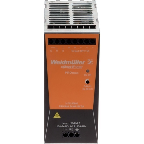 AXIS 01726-001 DIN PS56 Power Supply for PoE Extender Kit, TQ1808-VE Cabinet and T8504-R PoE Switch, 240W