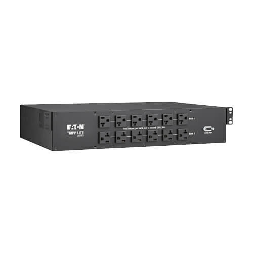 Eaton Tripp Lite PDUMNH30AT2 2.9kW 120V Single-Phase ATS/Monitored PDU, Dual L5-30P Inputs, 10' Cords, 2U, TAA