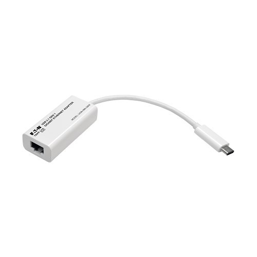 Eaton Tripp Lite U436-06N-GBW USB-C to Gigabit Network Adapter, Thunderbolt 3 Compatibility, White