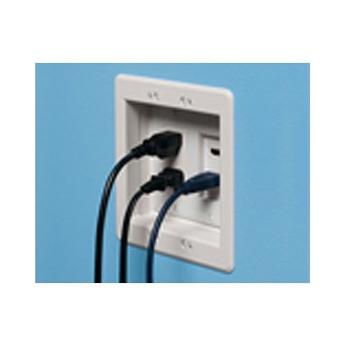 Arlington TVBU505BL Two-Gang Recessed TV Box For Power And Low Voltage, Black