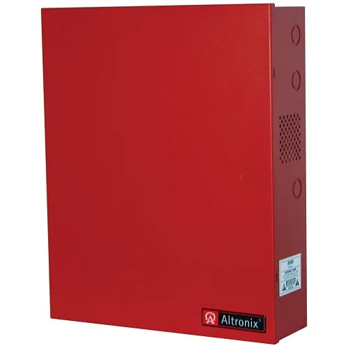 Altronix AL1002ULADAJ NAC Power Supply, Class or Class Outputs, 24VDC at 10A, 120VAC, BC600 Enclosure, Red