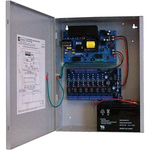 Altronix AL1012ULACMCB Access Power Controller with Power Supply Charger, 8-PTC Class-2 Relay Outputs, 12VDC at 10A, BC400 Enclosure