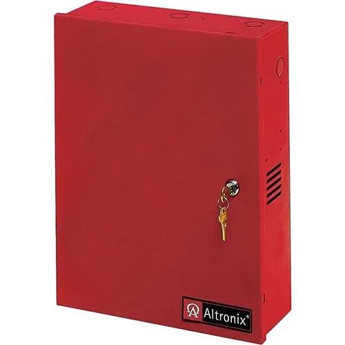 Altronix AL1024ULACMCBR PTC Outputs Power Supply/Access Power Controller 24V DC at 10A, Red Enclosure