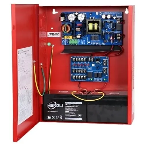 Altronix AL1024ULMR Access Power Distribution Module, PTC Class Outputs, 24VDC at 10A, FAI, 115VAC, BC400 Enclosure, Red