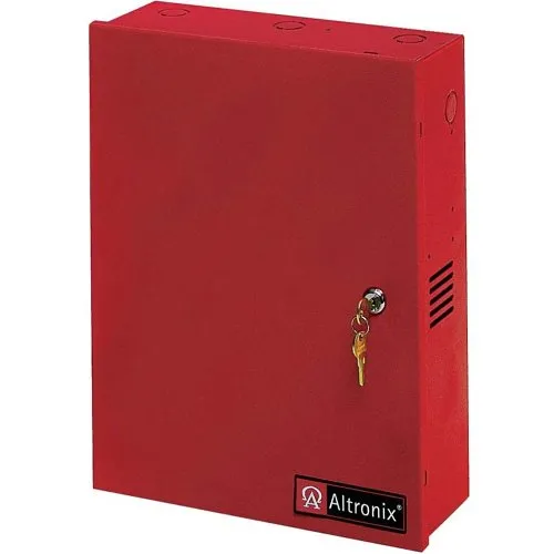 Altronix AL1024ULXPD8CBR Power Supply Charger, PTC Class Outputs, 24VDC at 10A, 115VAC, Red BC400 Enclosure