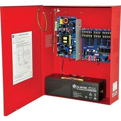 Altronix AL1042ADA220 NAC Power Supply, 4 Class A or 4 Class B Outputs, 24VDC 10A, 220VAC, BC600 Enclosure, Red