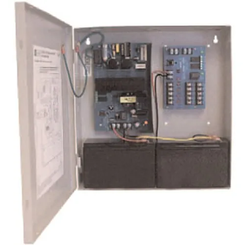 Altronix AL300ULMR Access Power Distribution Module with Power Supply / Charger, 5 PTC Class 2 Outputs, 12/24VDC at 2.5A, FAI, 115VAC, Red BC300 Enclosure