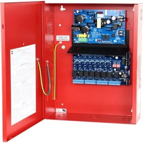Altronix AL400ULACMCBR Access Power Controller, PTC Class Relay Outputs, 12/24VDC at 4A, FAI, 115VAC, Red BC400 Enclosure