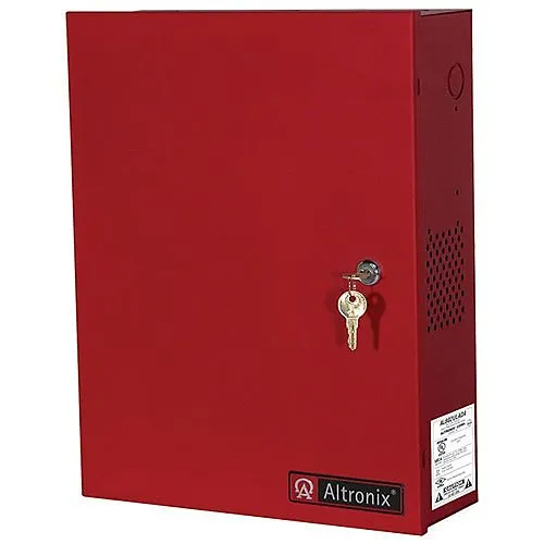 Altronix AL400ULACMR Access Power Controller with Power Supply Charger, Fused Relay Outputs, 12/24VDC at 4A, FAI, 115VAC, Red BC400 Enclosure